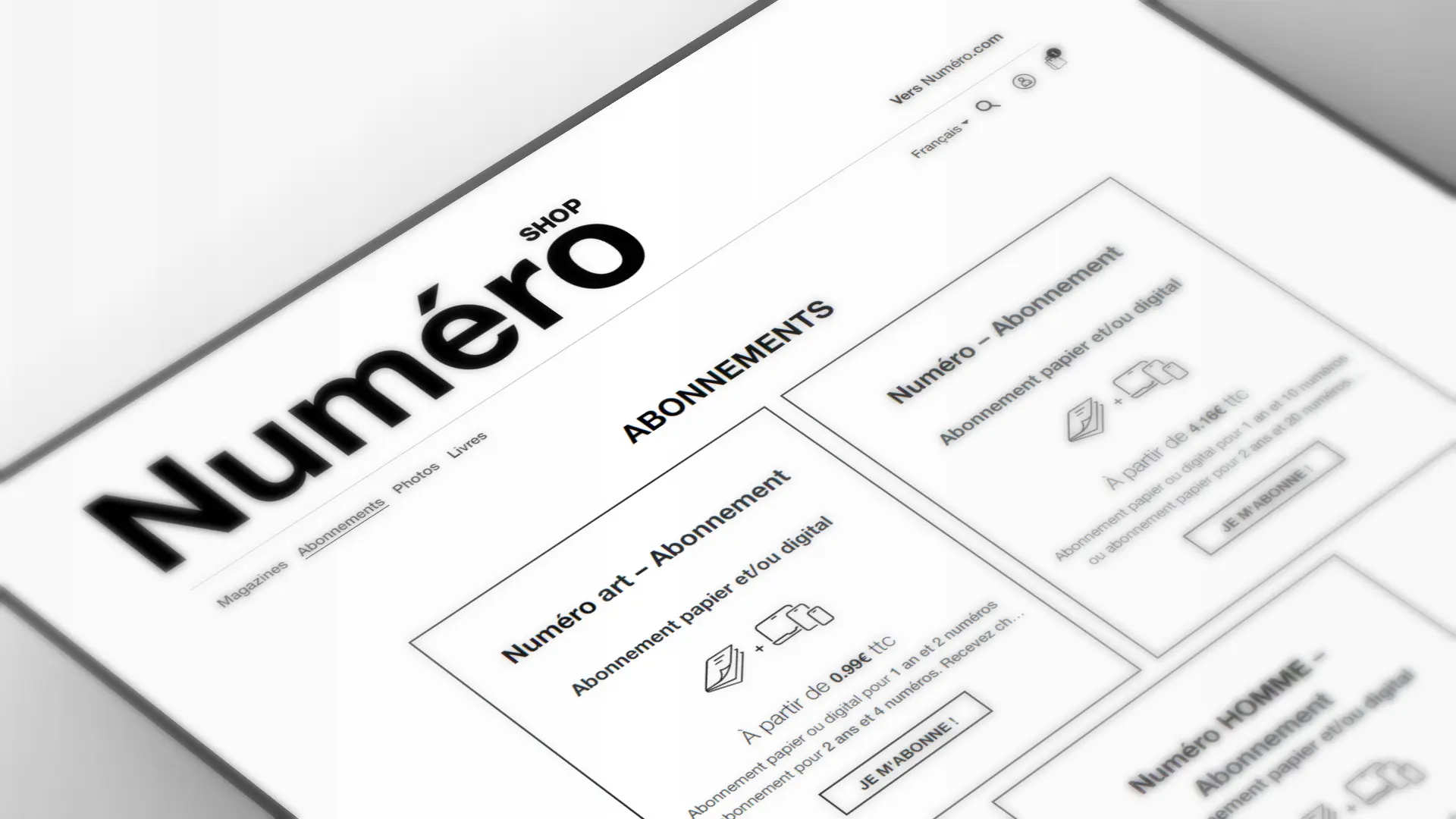 Présentation des offres d’abonnement aux magazines sur Numéro Shop